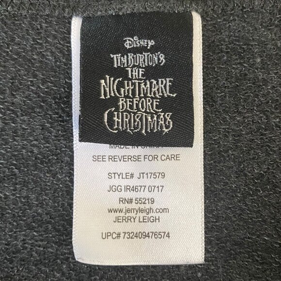 Disney Nightmare Before Christmas Scoop-Neck Sweatshirt Women's Medium Dark Gray - Picture 9 of 12